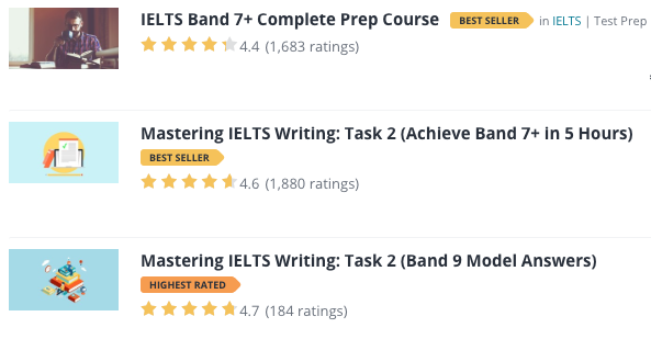 IELTS top courses on Udemy