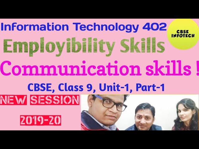 Communication Skills 1 Employability Skills Class IX Information Technology 402 Unit-1