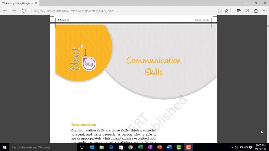 CBSE class IX Information Technology, employability skills Unit 1 communication skills