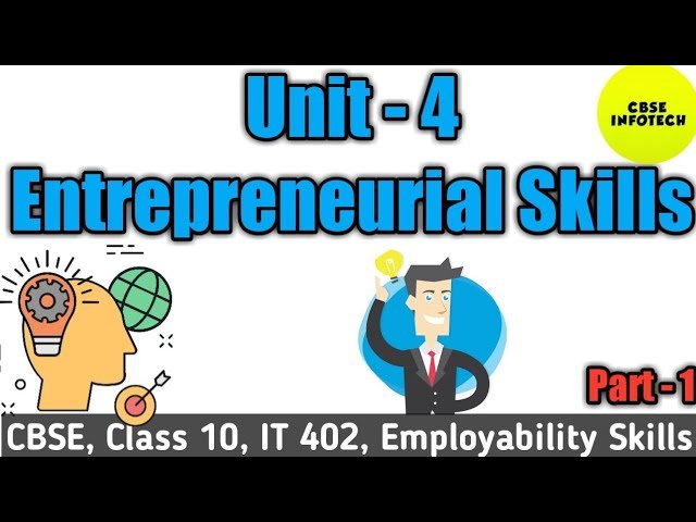 Part 1 Entrepreneurial Skills, Class 10 Employability Skills, Information Technology Sub. Code. 402