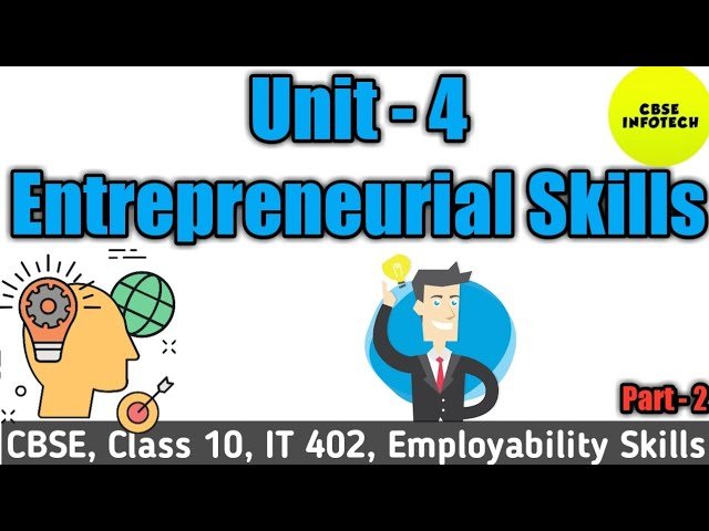 Part 2 Entrepreneurial Skills, Class 10 Employability Skills, Information Technology Sub. Code. 402