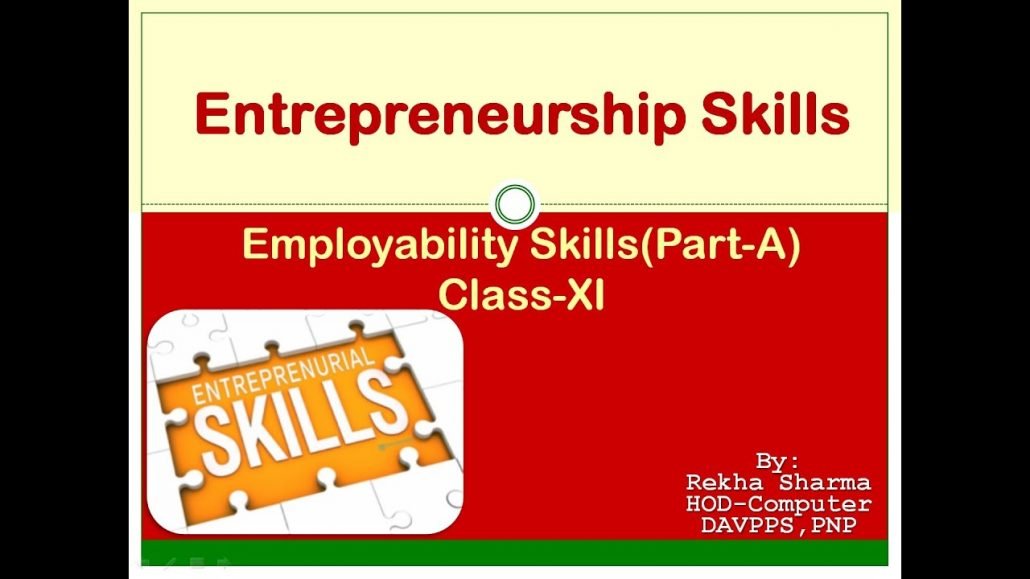 Entrepreneurship Skills (Class XI-Employability Skills)