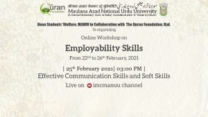 Effective Communication Skills and Soft Skills: a Workshop on Employability Skills