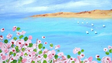 Finger painting with oil paint - Seaside Flowers | Lifestyle Arts & Crafts Online Course by Udemy
