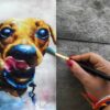 Watercolor painting: Realistic Dog portrait