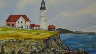 Beginner Watercolor Painting Course Easy Lighthouse Painting | Lifestyle Arts & Crafts Online Course by Udemy